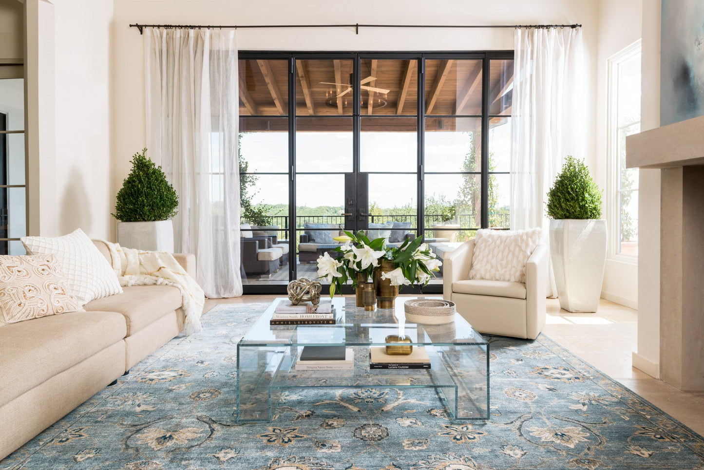 Loloi Kensington KG-01 Blue/Fog Area Rug by Henrietta Spencer-Churchill