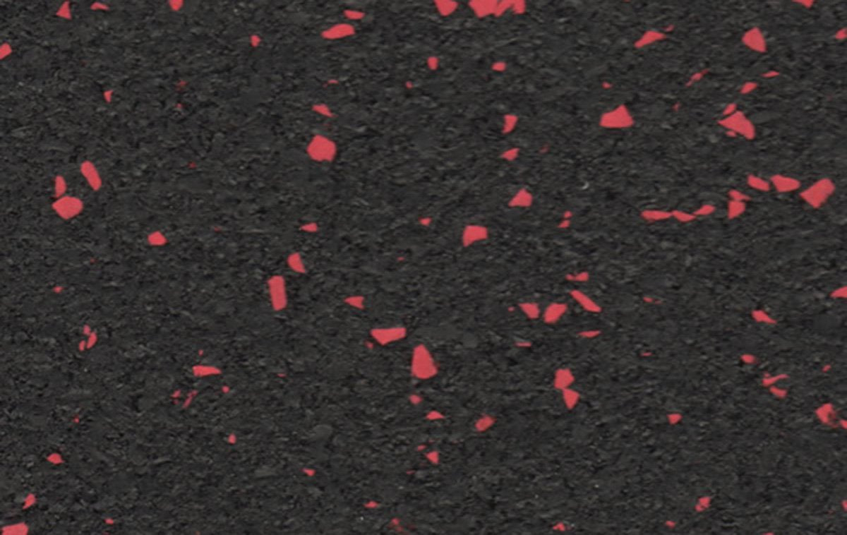 10% Bright Red Rubber Flooring