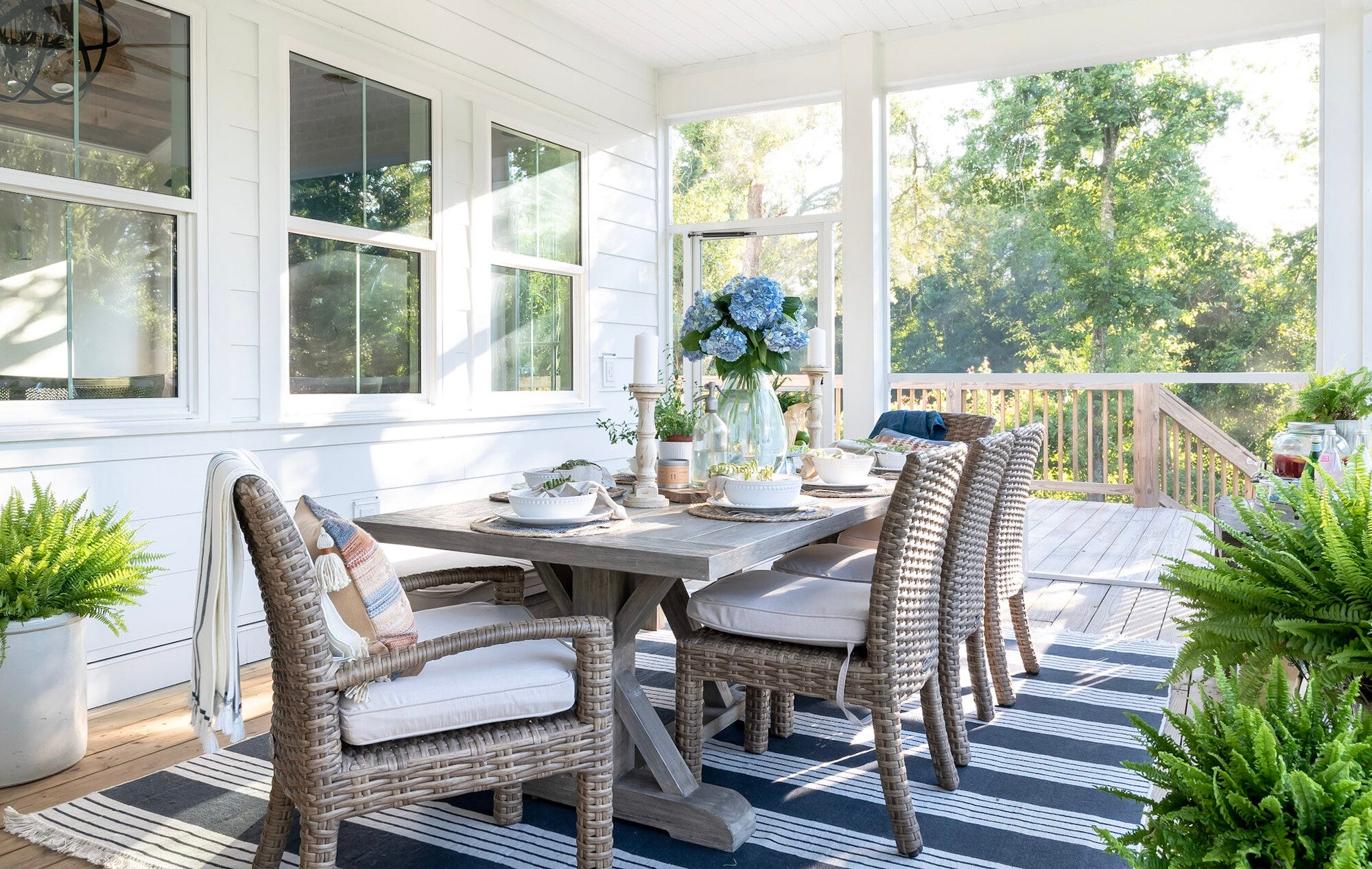 Coastal Teak 94 in. Rectangular Trestle Dining Table