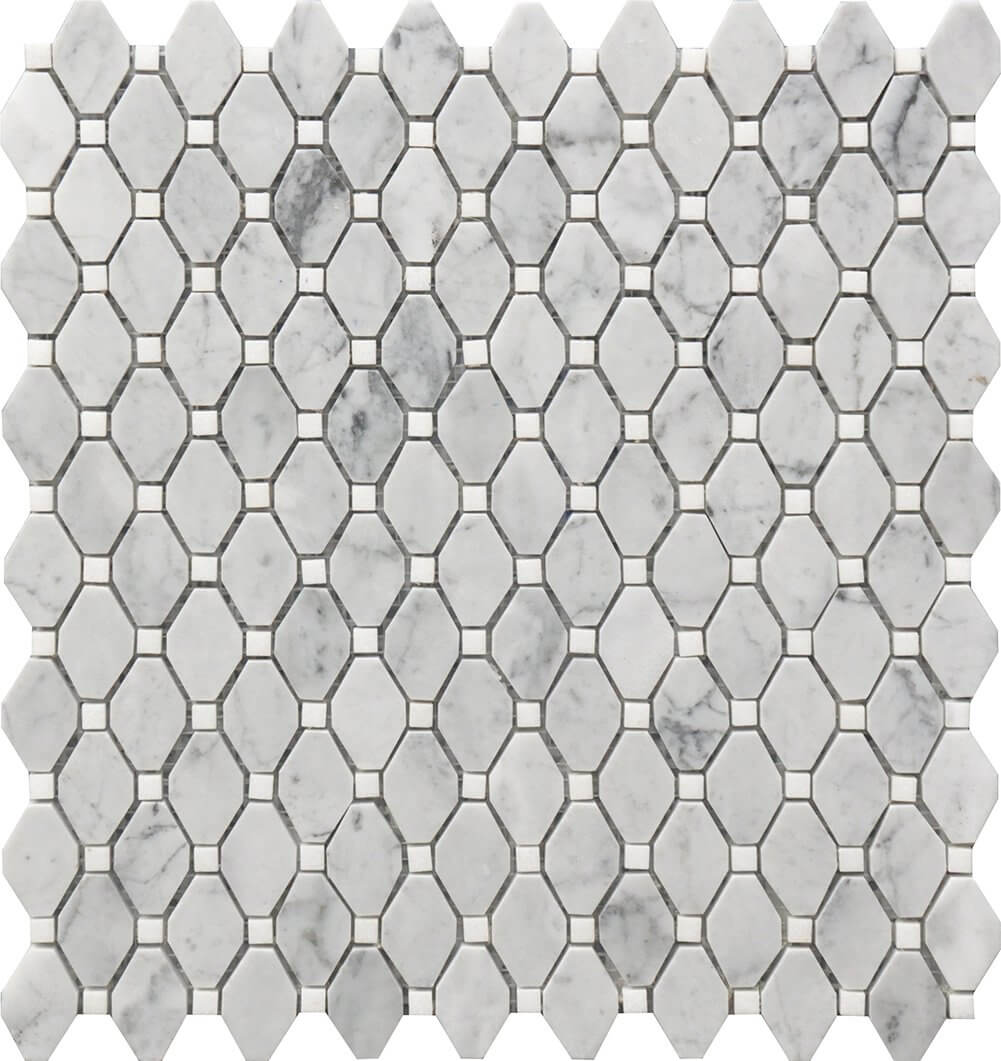 Roca Tile - Small Marble Rhombus Mosaic 12 x 12