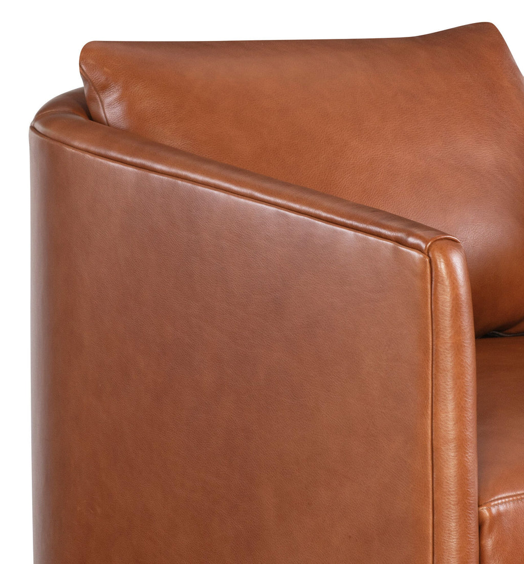 Cassia Leather Swivel Chair Detail Image 3