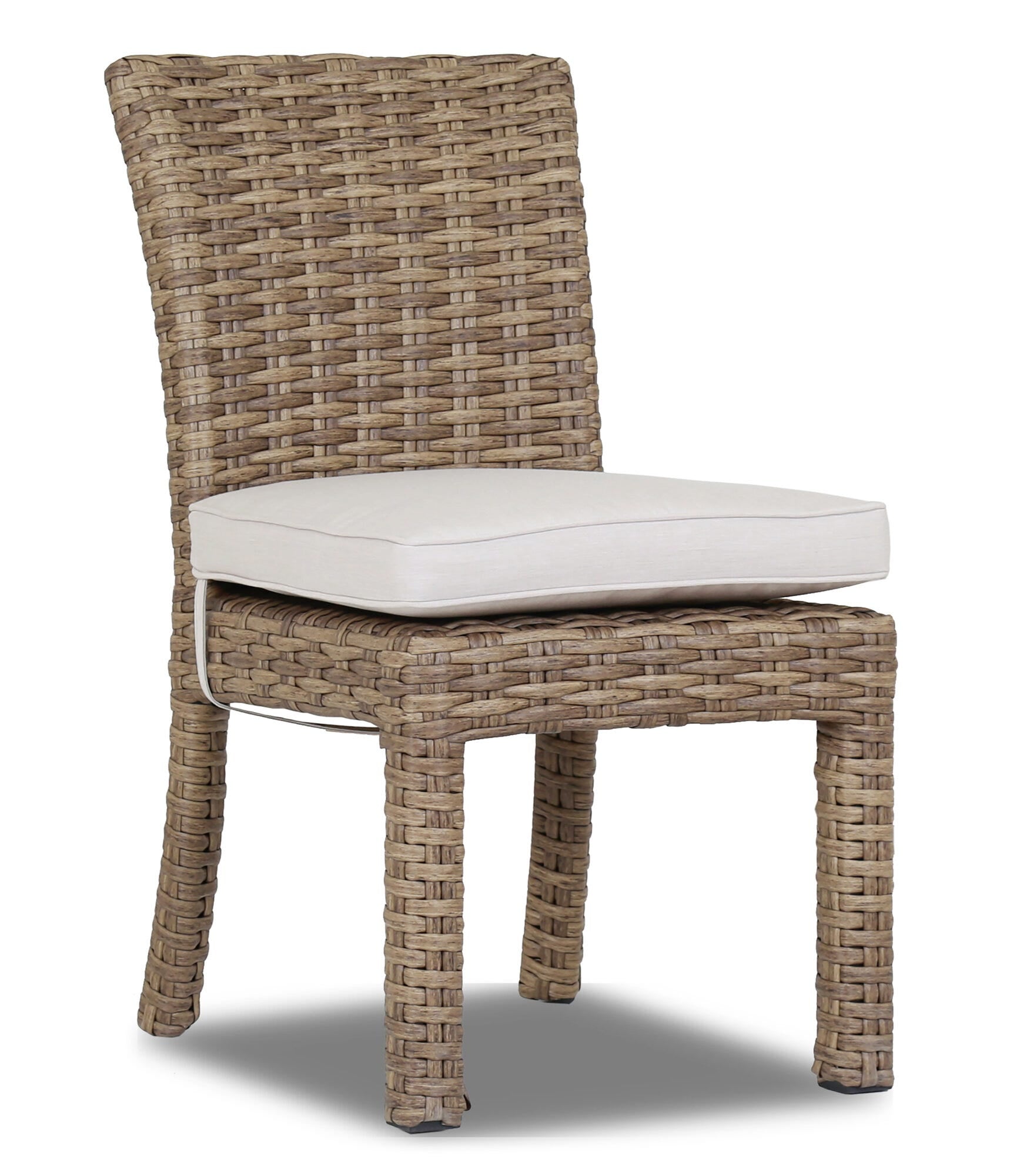 Havana Armless Dining Chair in Canvas Flax w/ Self Welt