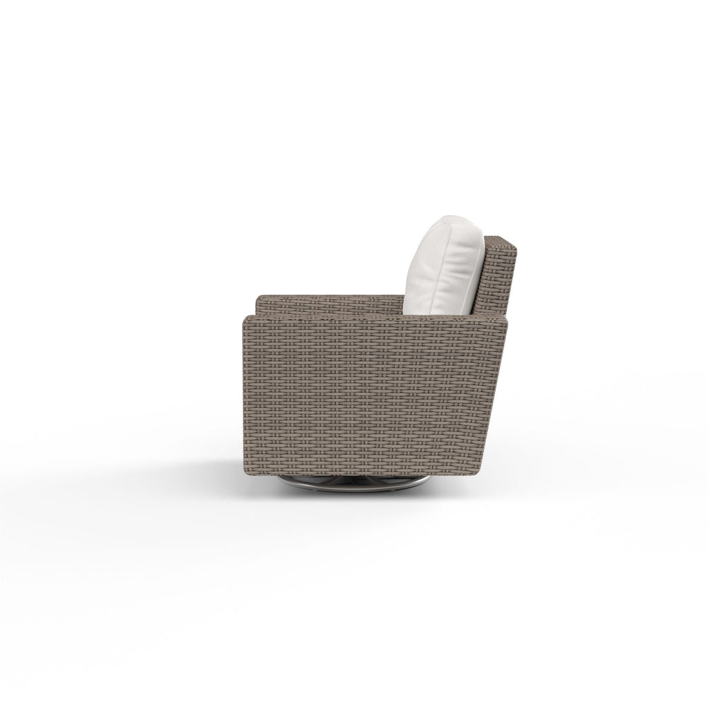 Coronado Swivel Rocker in Canvas Flax w/ Self Welt