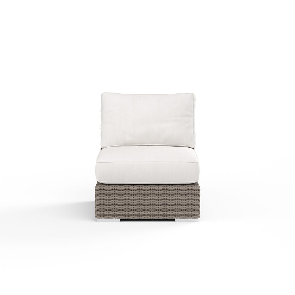 Coronado Armless Club Chair in Canvas Flax w/ Self Welt