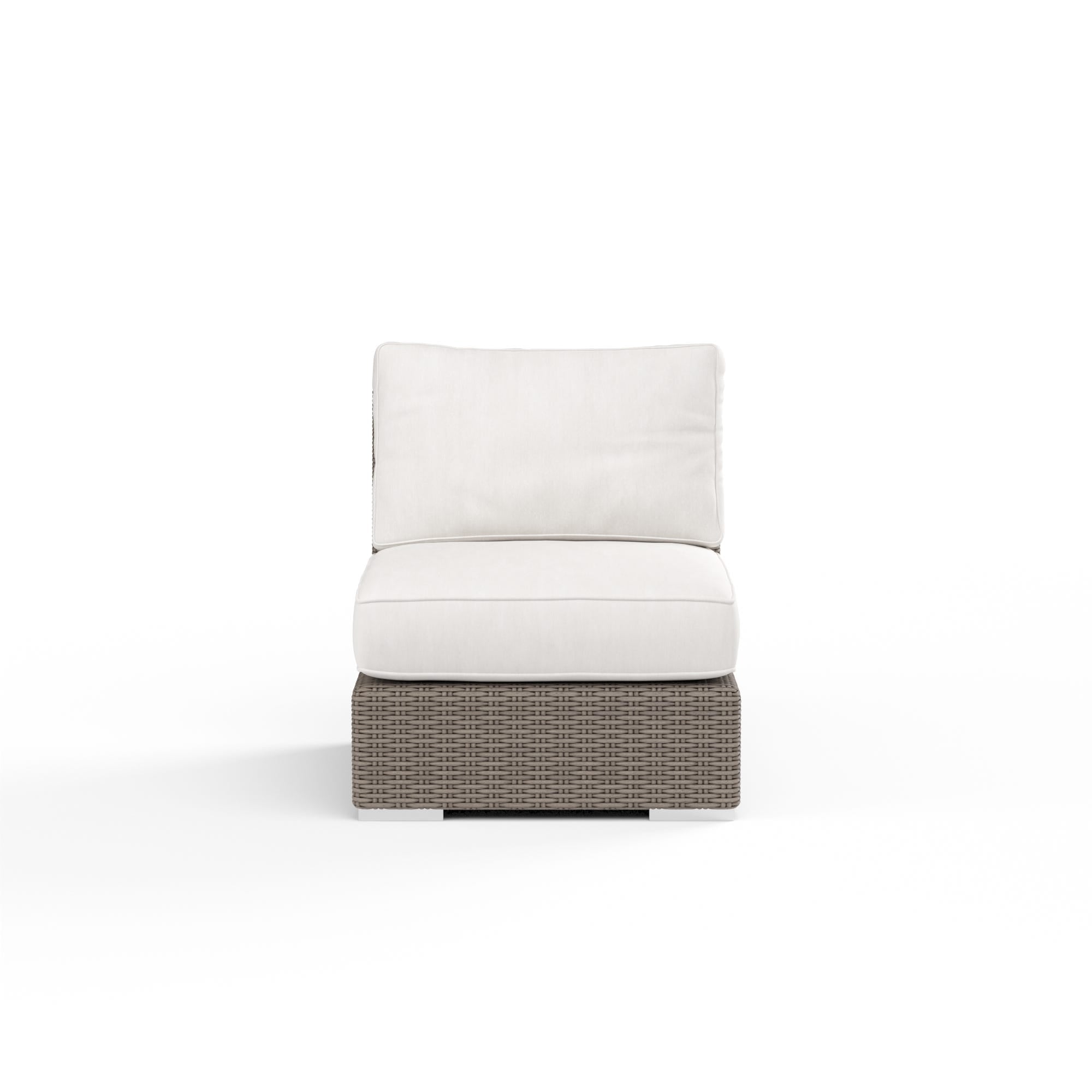 Coronado Armless Club Chair in Canvas Flax w/ Self Welt