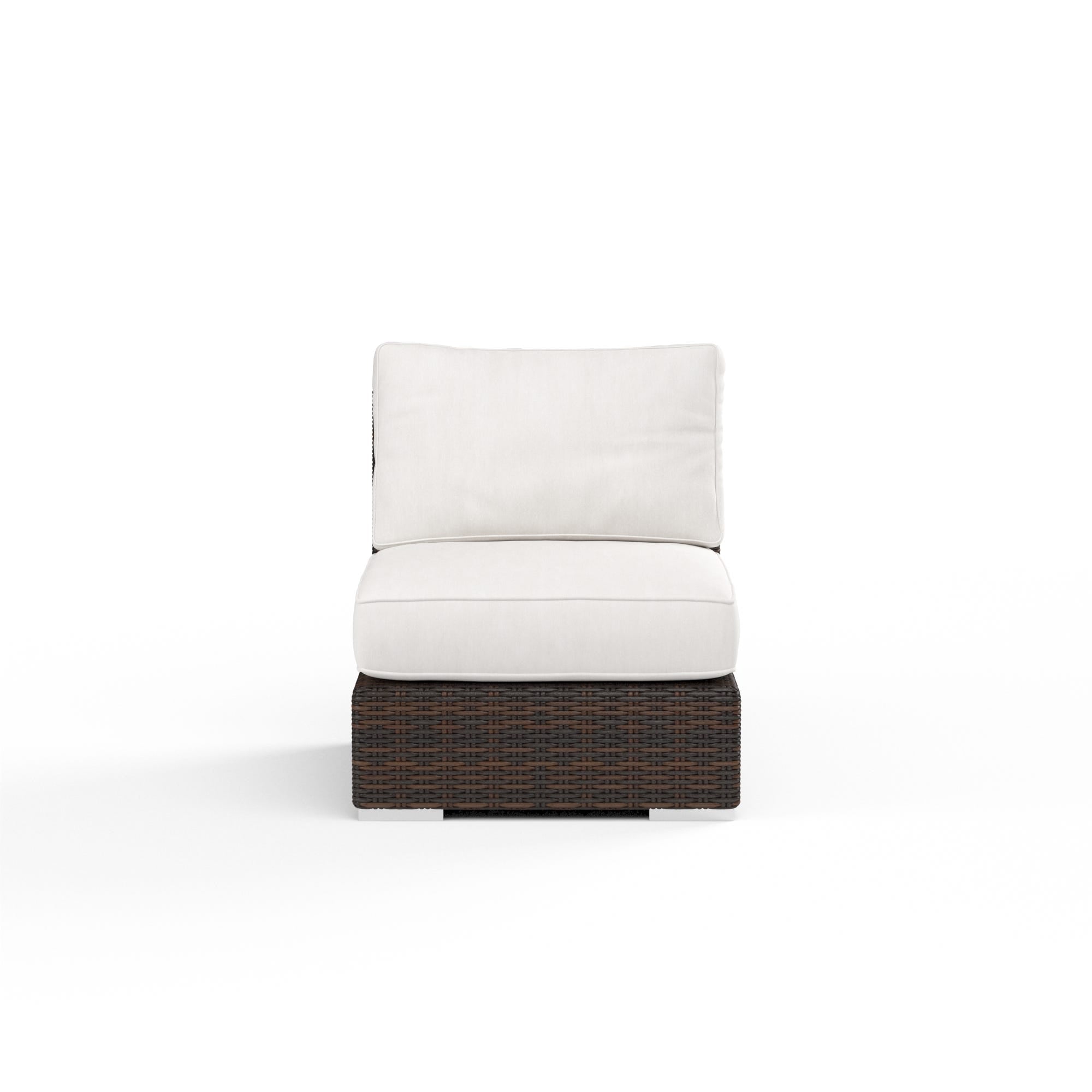 Montecito Armless Club Chair in Canvas Flax w/ Self Welt