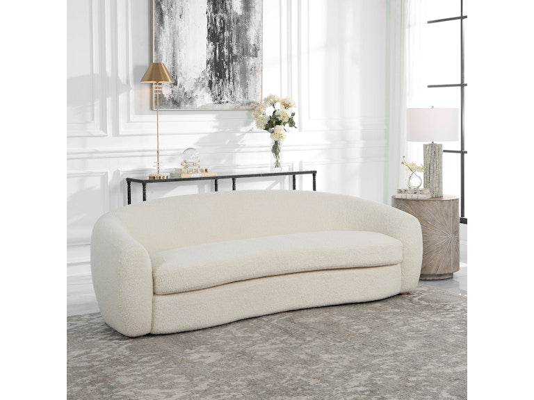 Uttermost Capra Art Deco White Sofa 23746