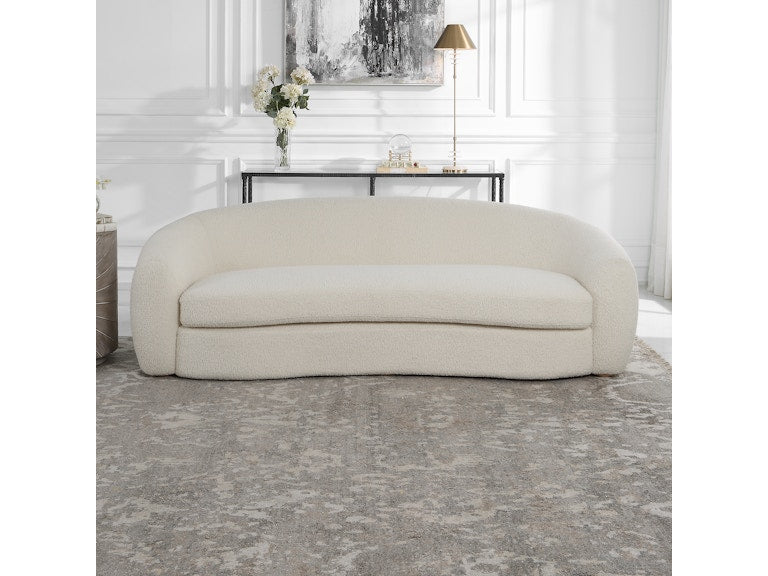 Uttermost Capra Art Deco White Sofa 23746