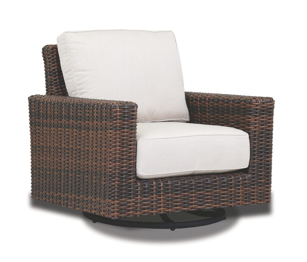 Montecito Swivel Rocker Club Chair in Canvas Flax w/ Self Welt