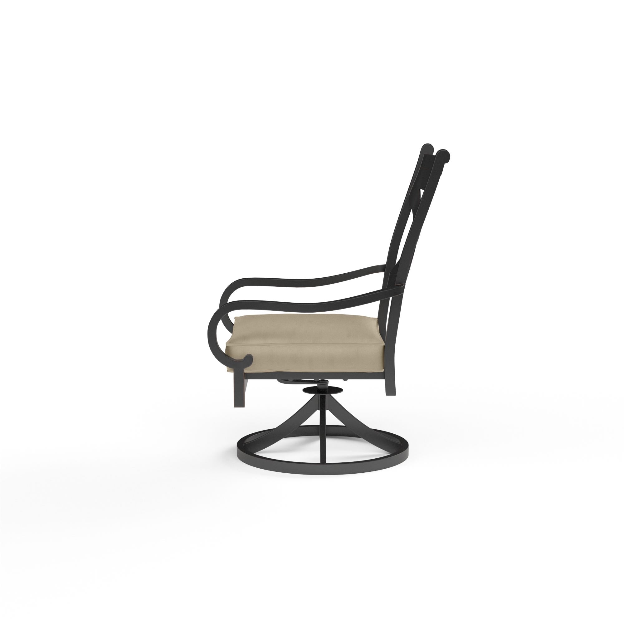 Monterey Swivel Dining Chair in Linen Stone w/ Selt Welt