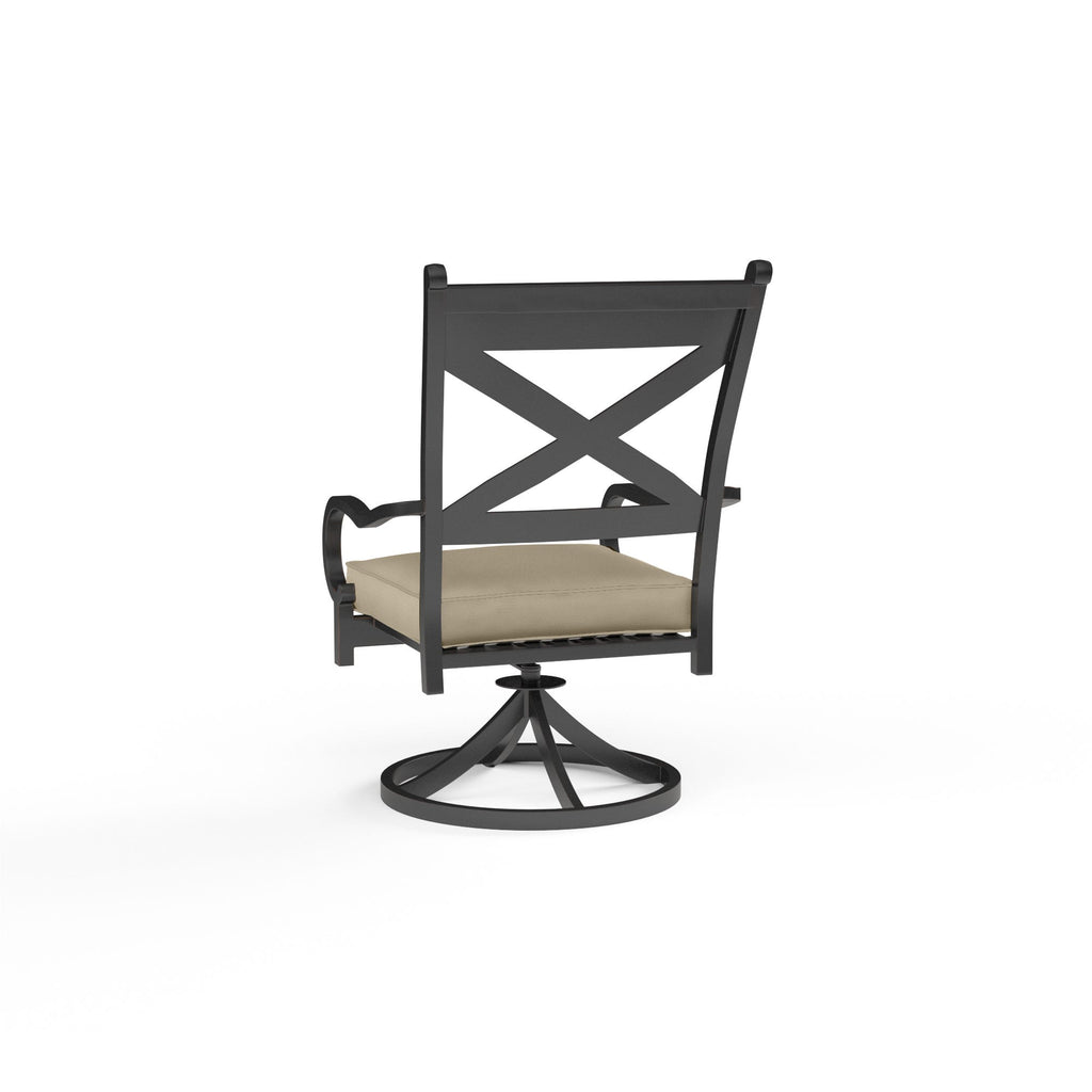Monterey Swivel Dining Chair in Linen Stone w/ Selt Welt