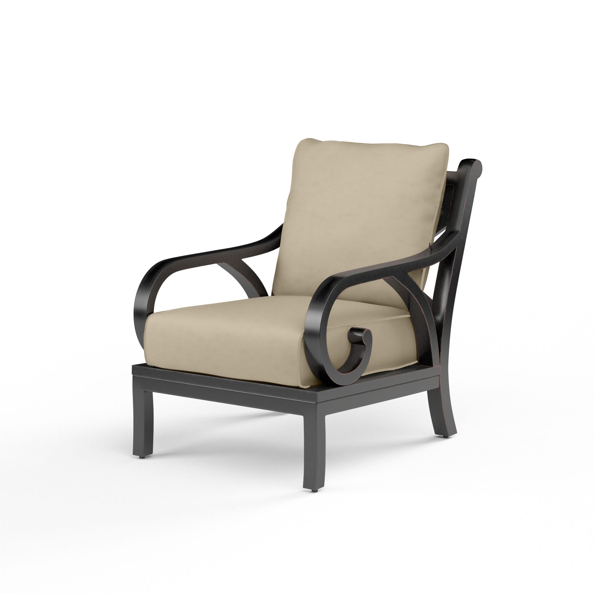 Monterey Club Chair in Linen Stone w/ Selt Welt