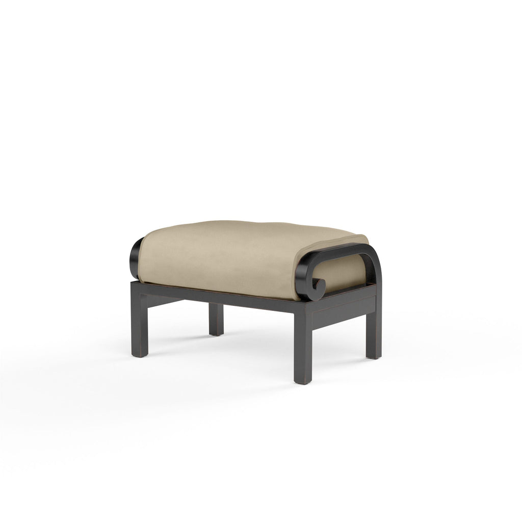 Monterey Ottoman in Linen Stone w/ Selt Welt