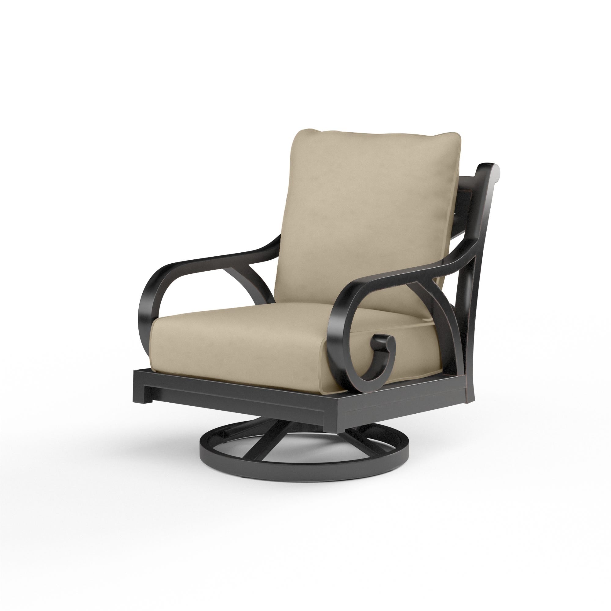 Monterey Swivel Rocker in Linen Stone w/ Selt Welt