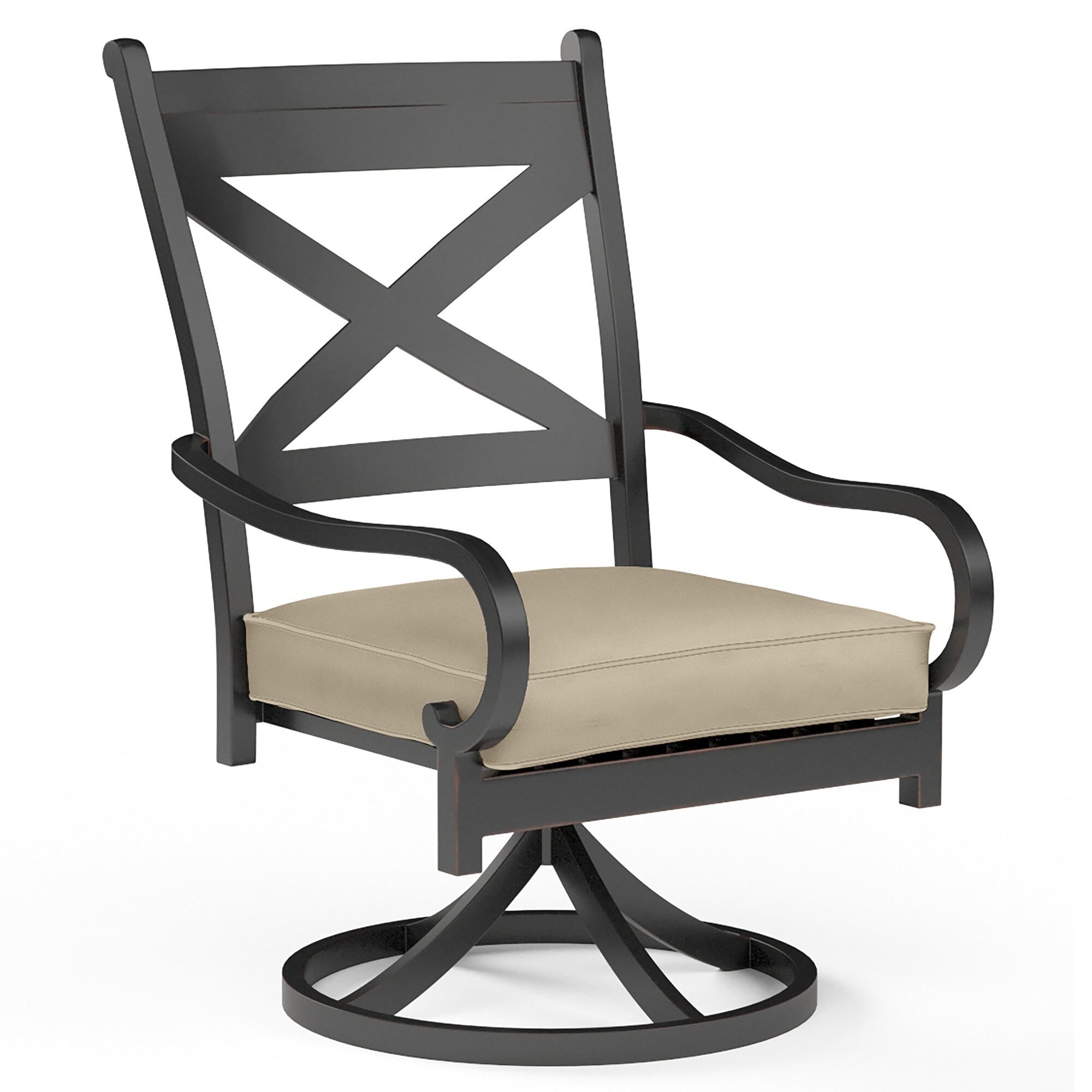 Monterey Swivel Dining Chair in Linen Stone w/ Selt Welt
