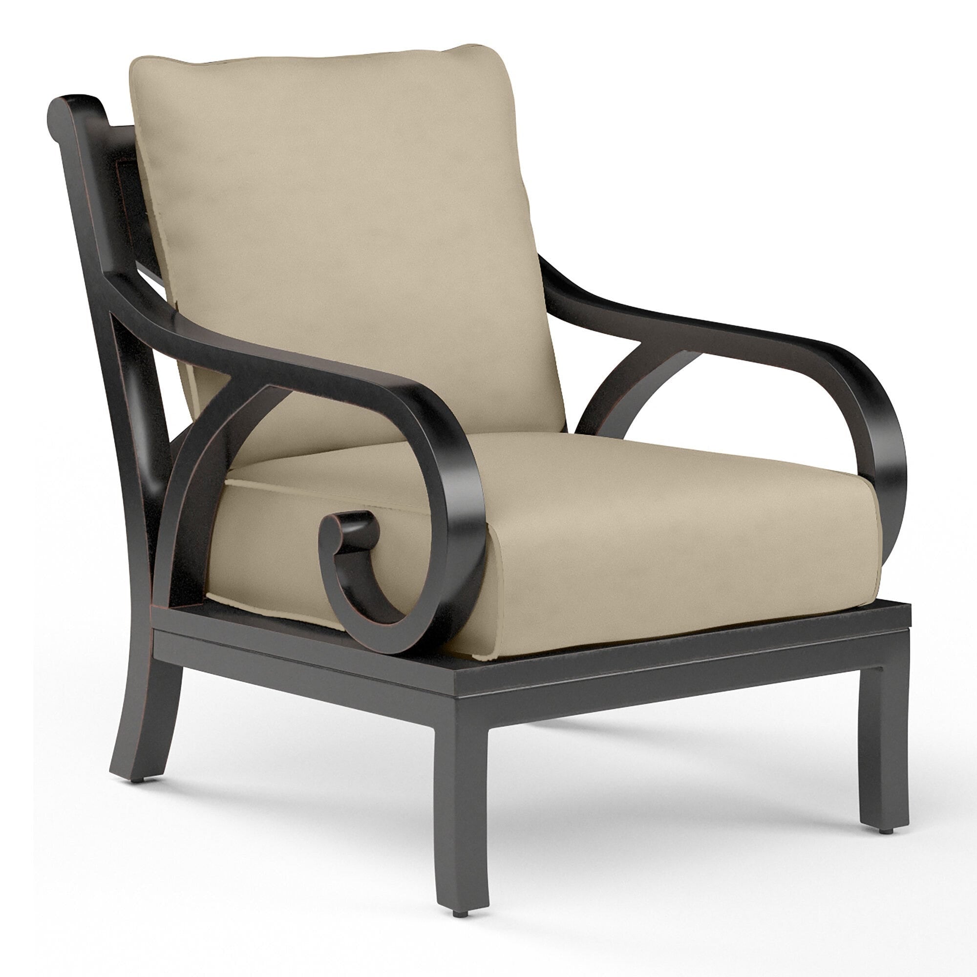 Monterey Club Chair in Linen Stone w/ Selt Welt