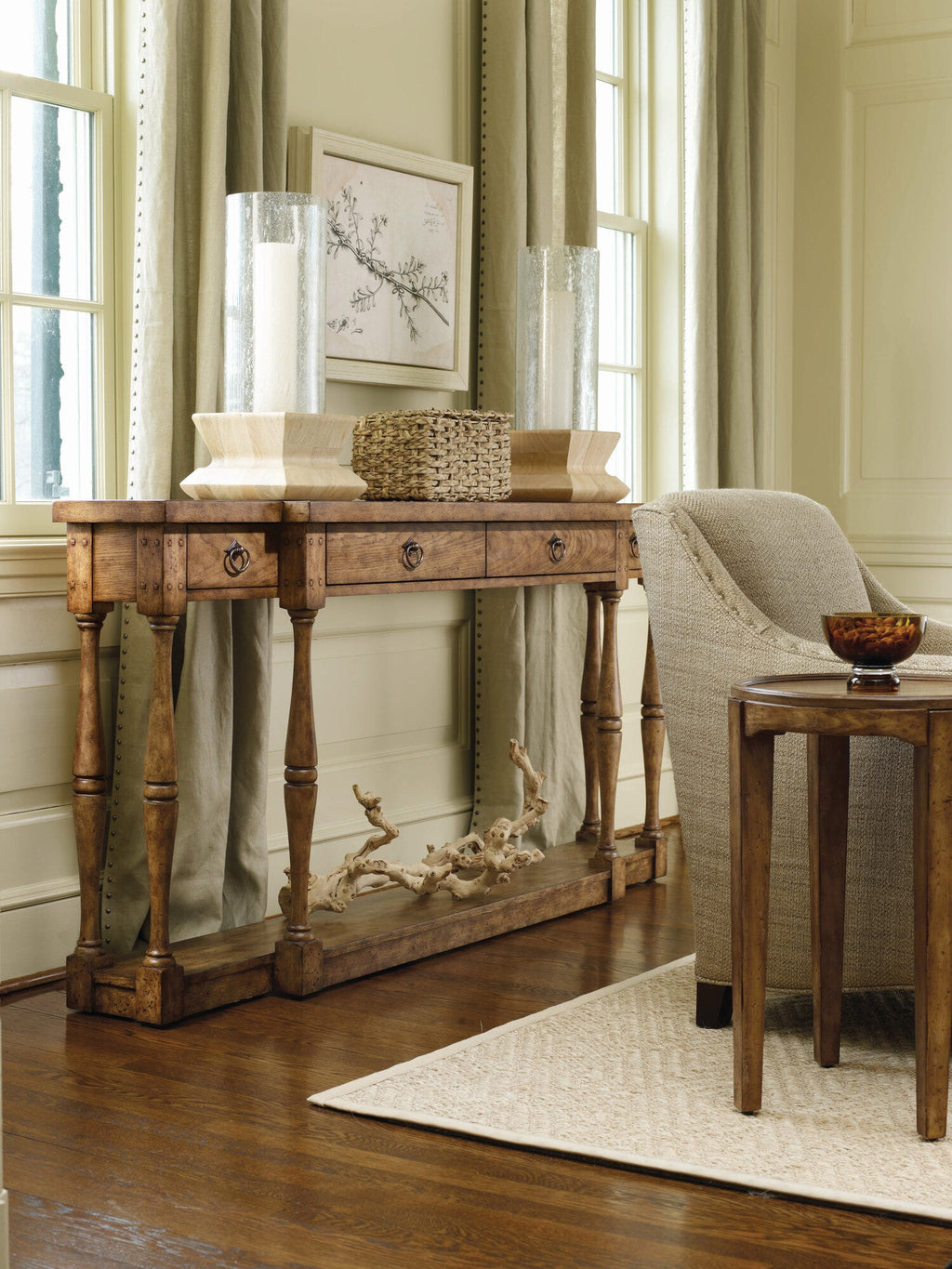 Sanctuary Four-Drawer Thin Console - Drift Inset