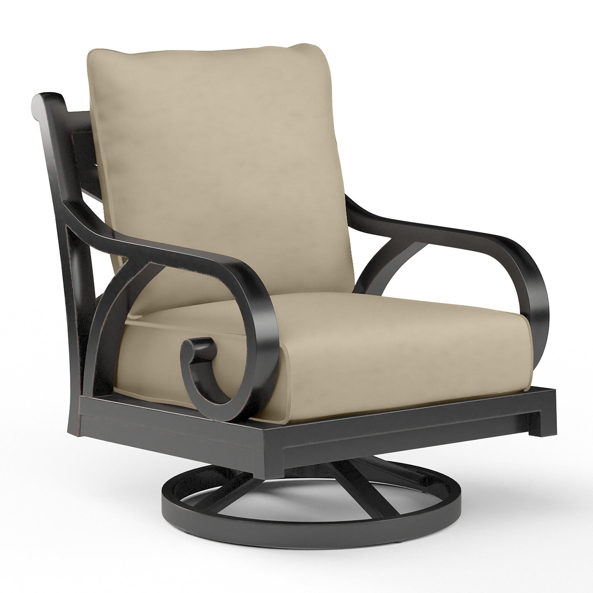 Monterey Swivel Rocker in Linen Stone w/ Selt Welt