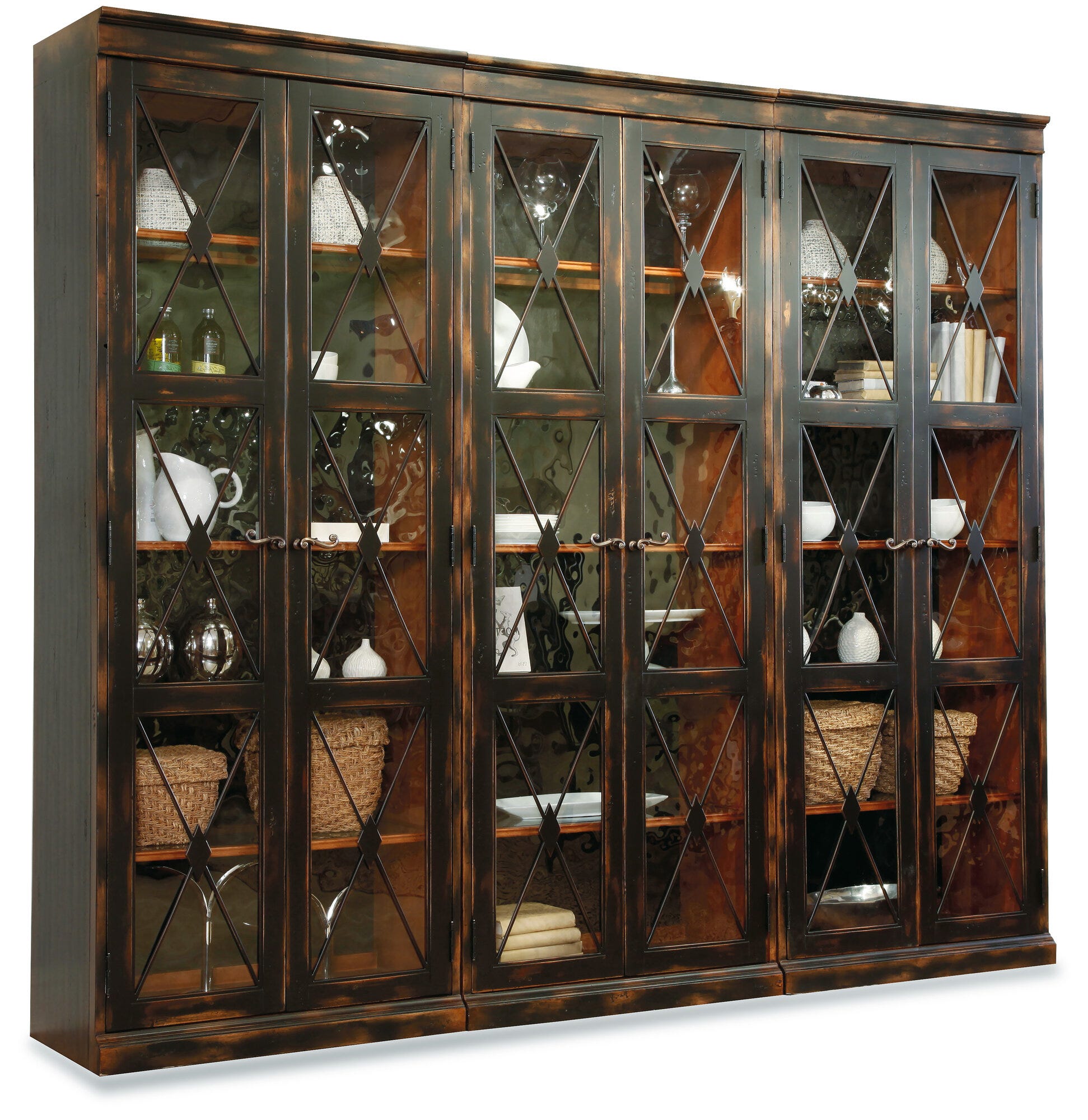 Sanctuary Two-Door Thin Display Cabinet - Ebony