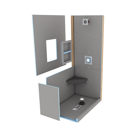 Wedi Fundo Primo Shower Kit Offset Drain - 3 x 6 ft