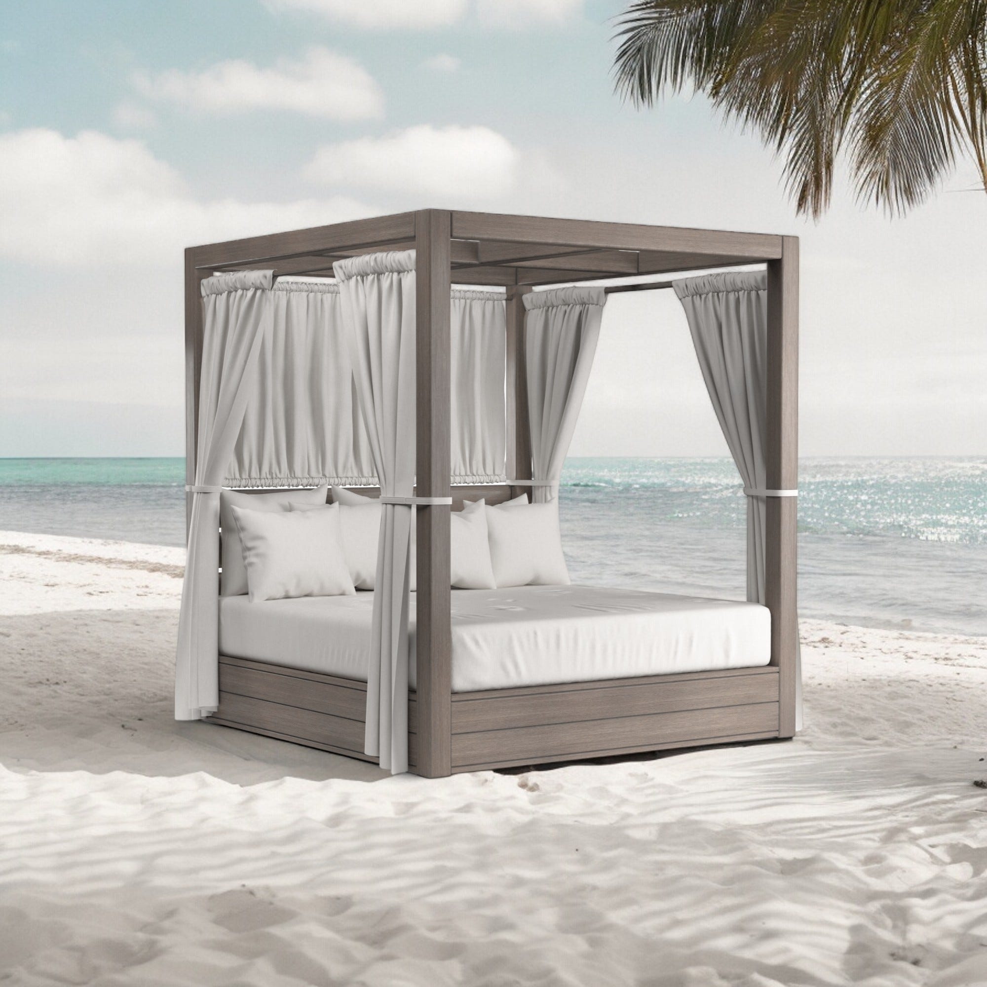Laguna Resort King Daybed in Canvas Flax, No Welt