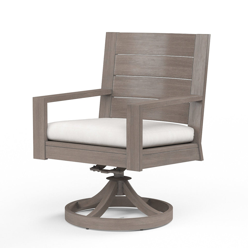 Laguna Swivel Dining Chair in Canvas Flax, No Welt