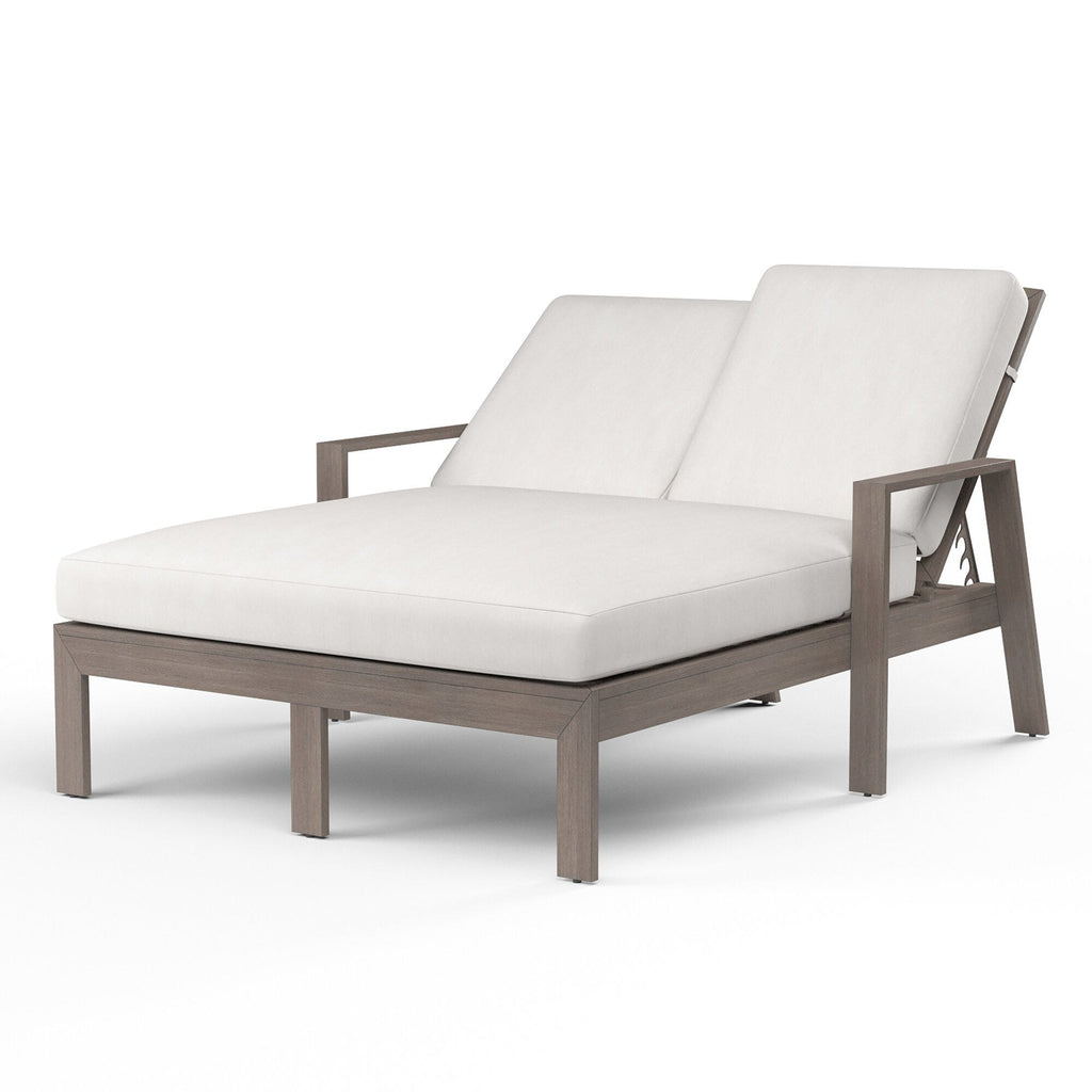 Laguna Double Chaise Lounge in Canvas Flax, No Welt