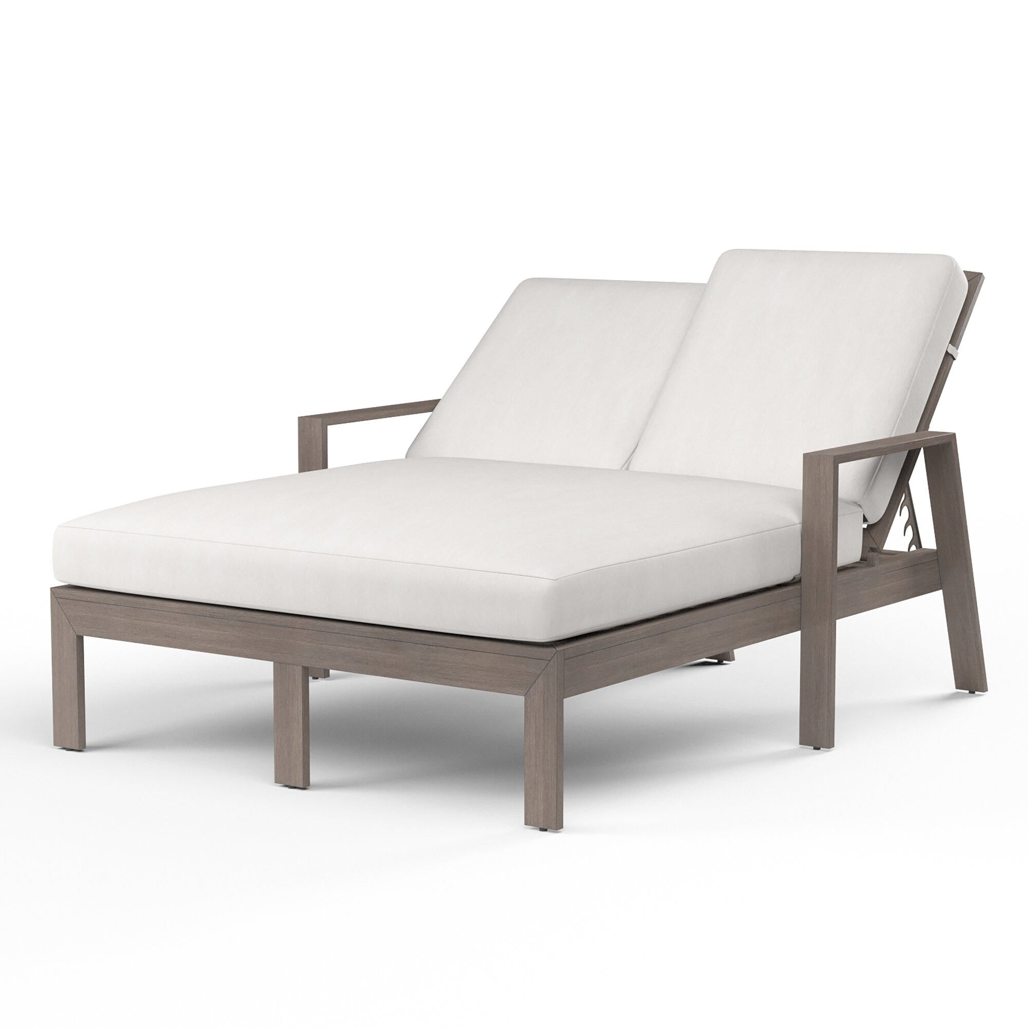 Laguna Double Chaise Lounge in Canvas Flax, No Welt