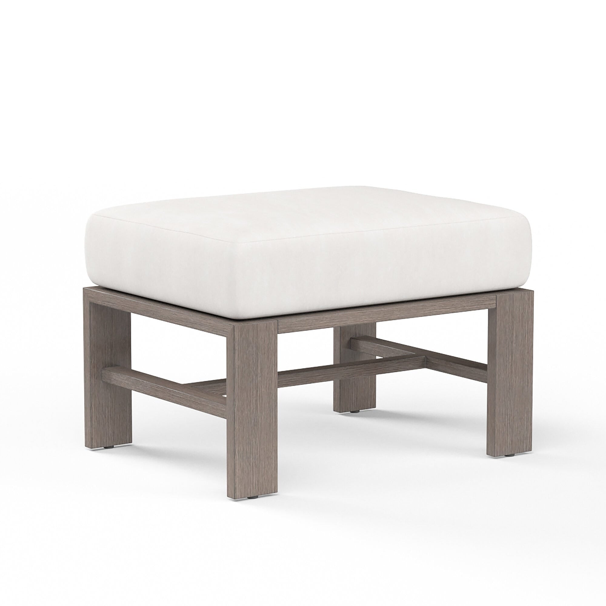 Laguna Ottoman in Canvas Flax, No Welt