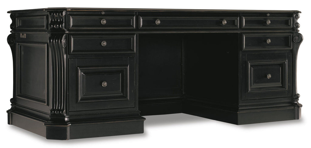 Telluride 76'' Executive Desk withleather Panels