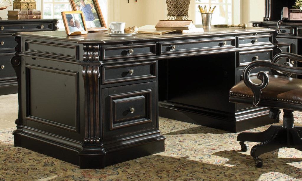 Telluride 76'' Executive Desk withWood Panels Inset