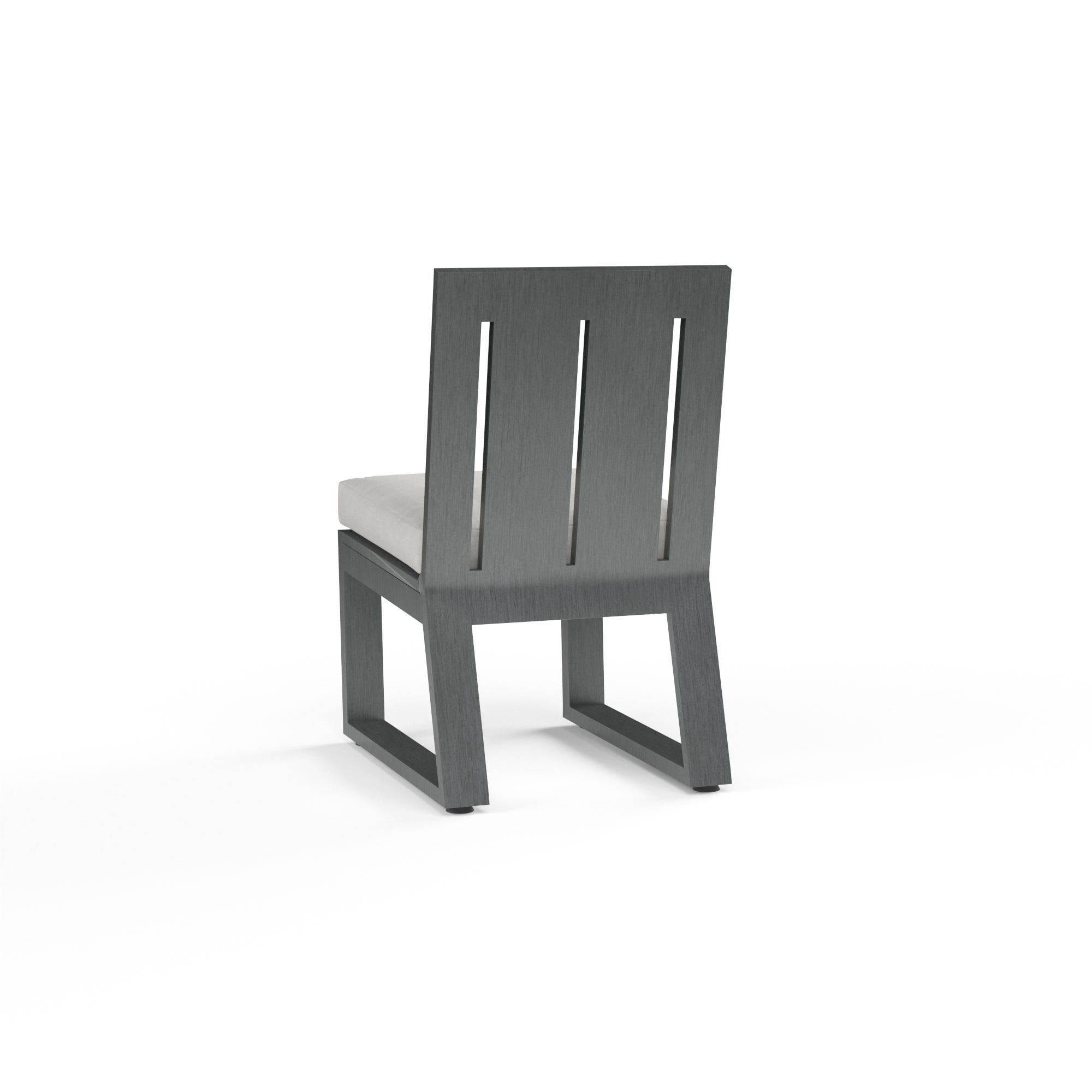 Redondo Armless Dining Chair in Cast Silver, No Welt