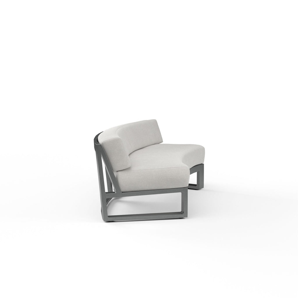 Redondo Curved Sofa in Cast Silver, No Welt