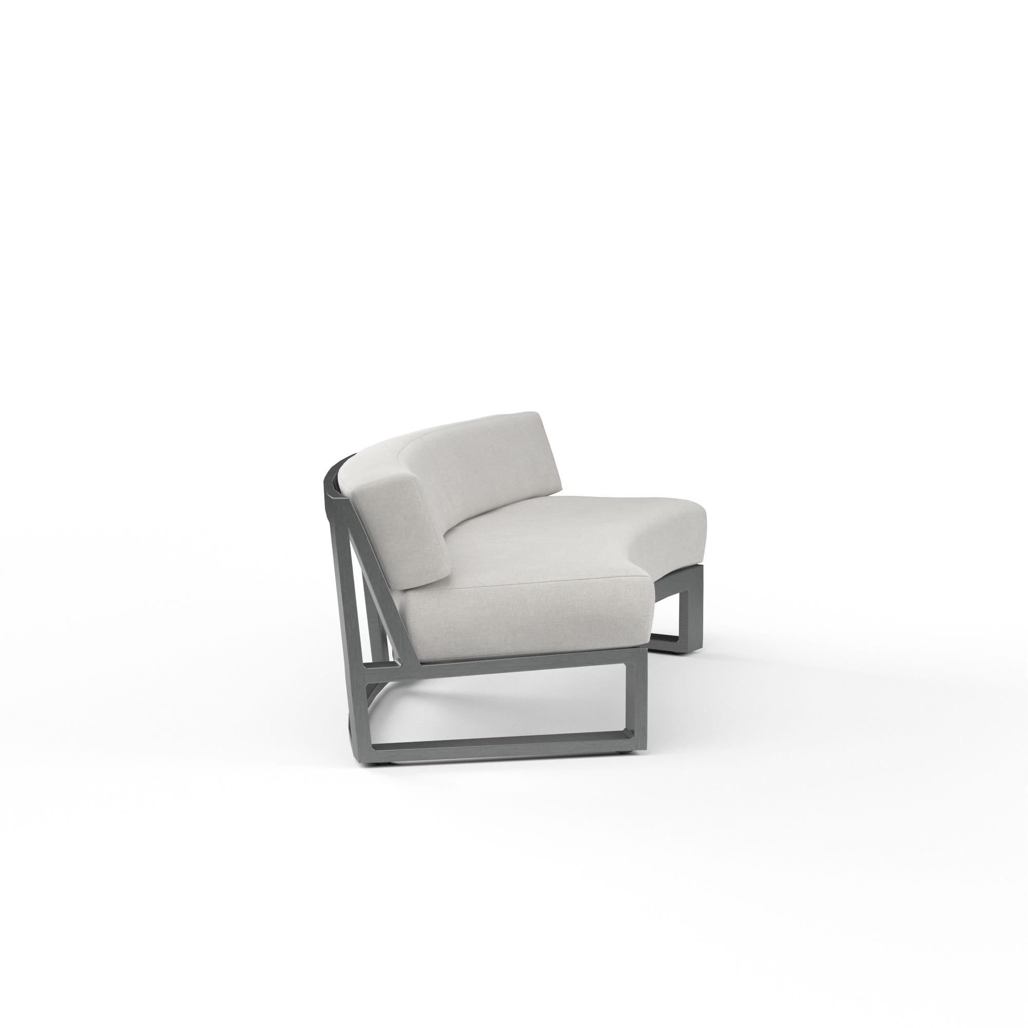 Redondo Curved Sofa in Cast Silver, No Welt
