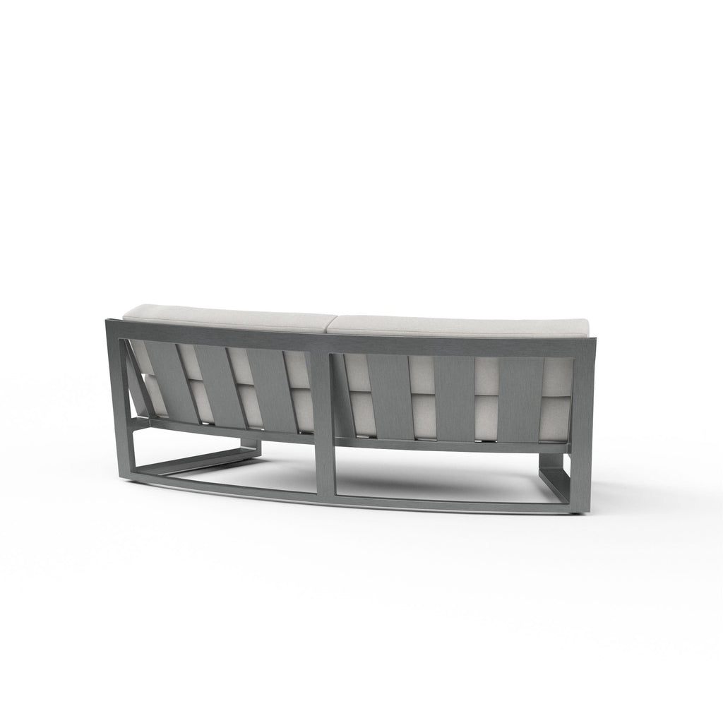 Redondo Curved Sofa in Cast Silver, No Welt