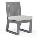 Redondo Armless Dining Chair in Cast Silver, No Welt