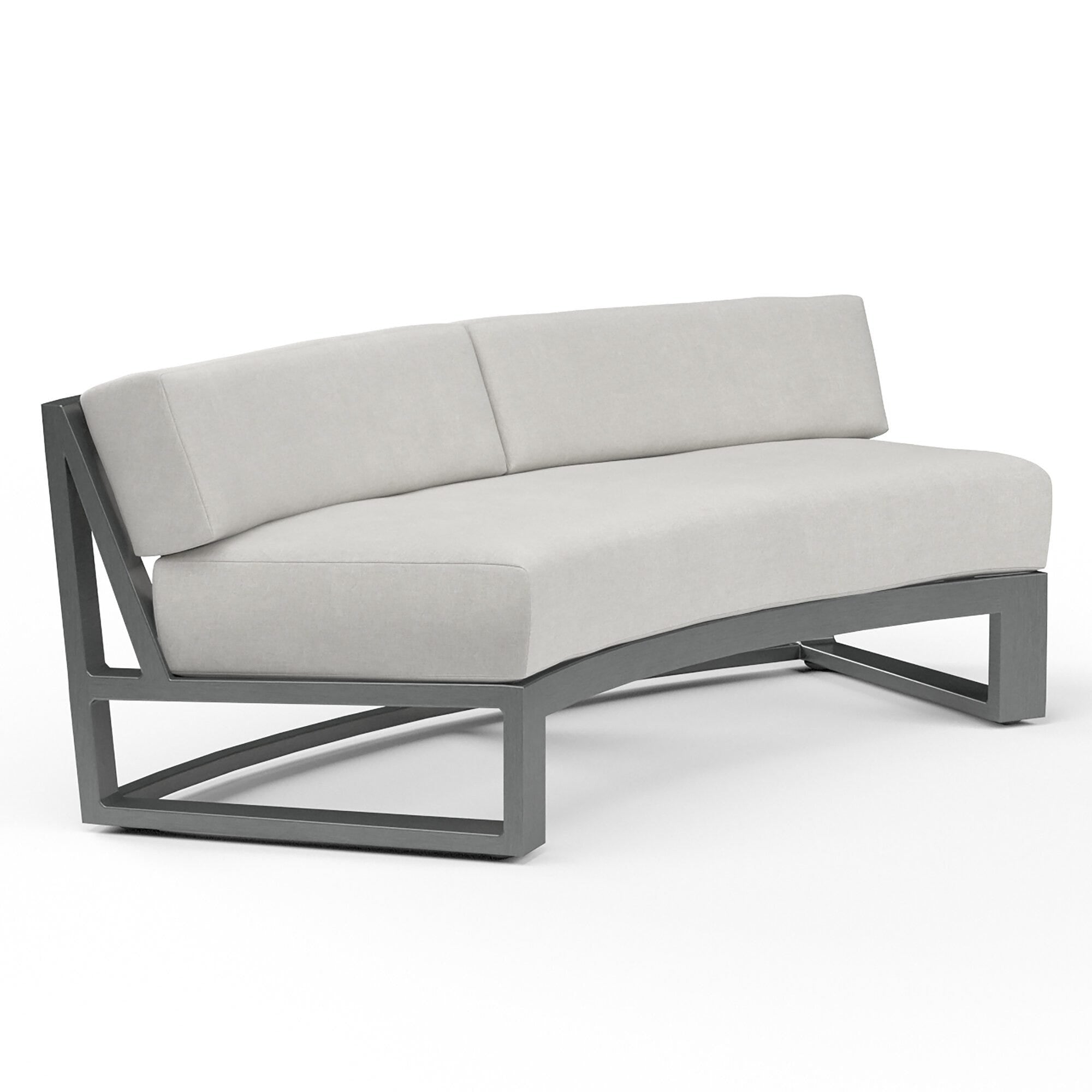 Redondo Curved Sofa in Cast Silver, No Welt