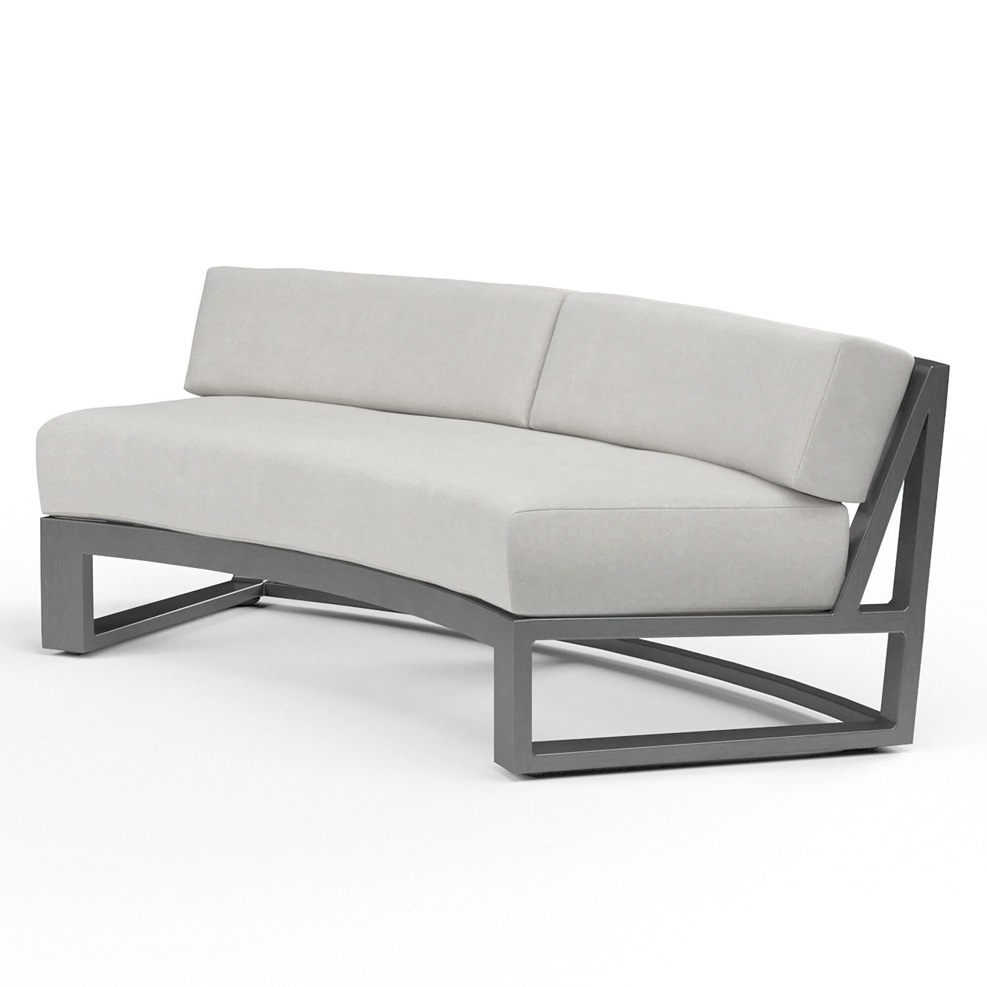 Redondo Curved Sofa in Cast Silver, No Welt