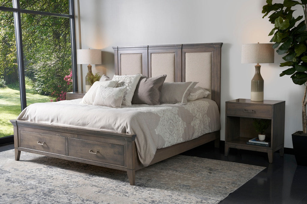 YUTZY WOODWORKING Champagne Crown Panel Bed Footboard Storage 41108FD-UPH