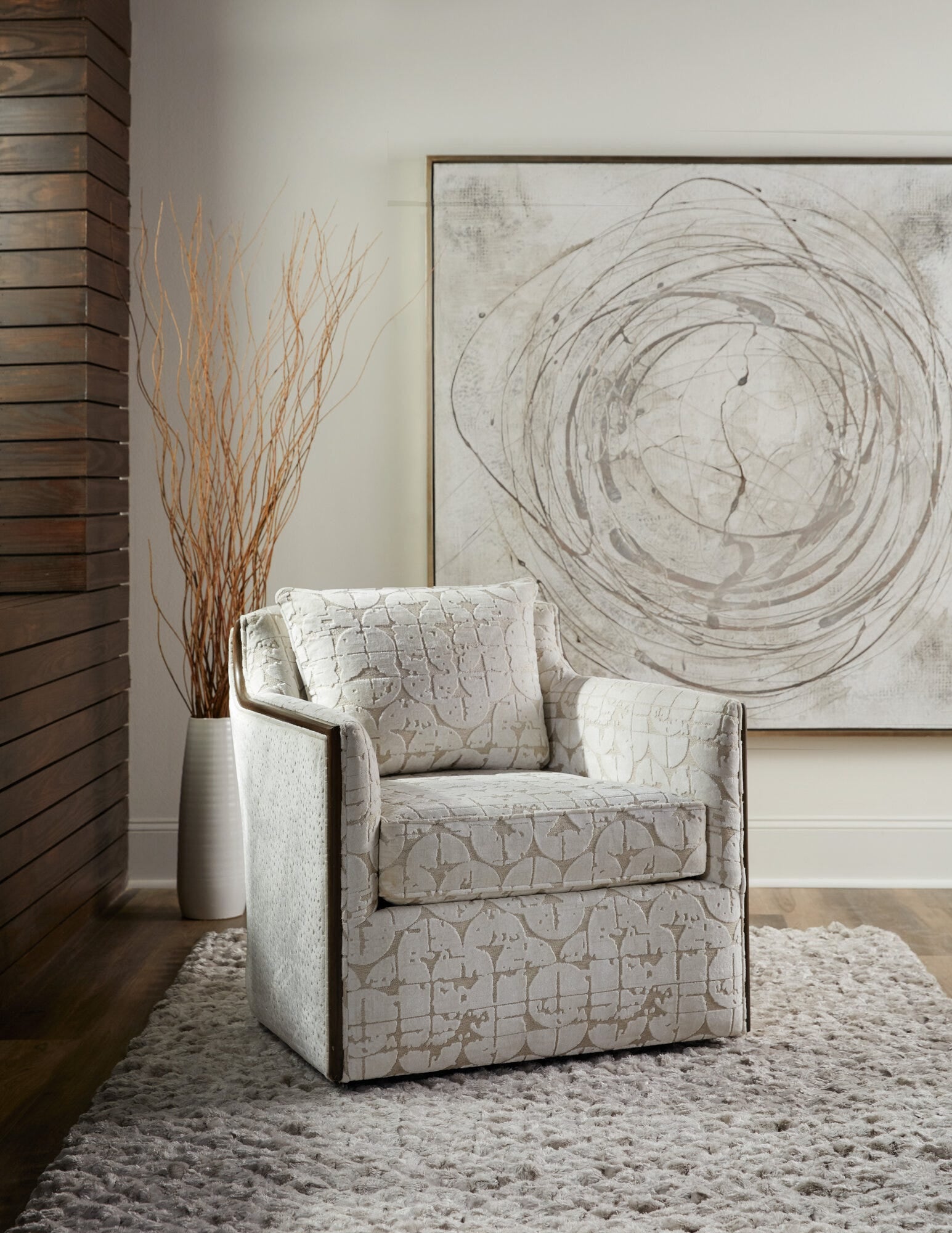 Oakley Exposed Wood Swivel Chair