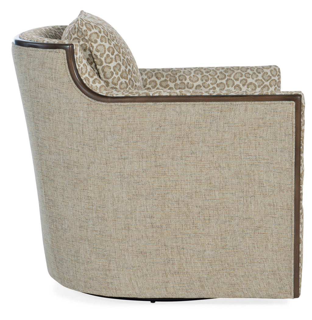 Oakley Exposed Wood Swivel Chair