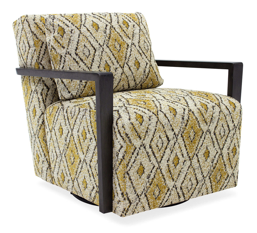 Creighton Exposed Wood Swivel Chair
