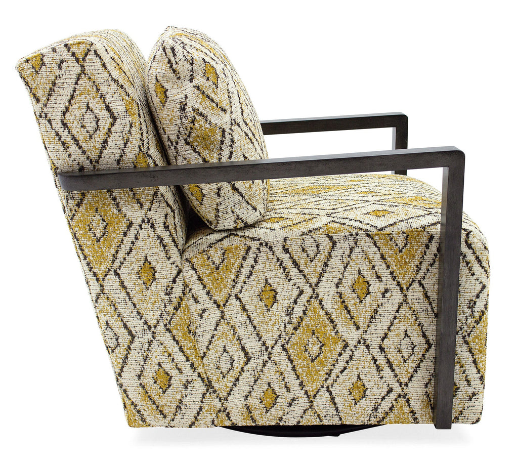 Creighton Exposed Wood Swivel Chair