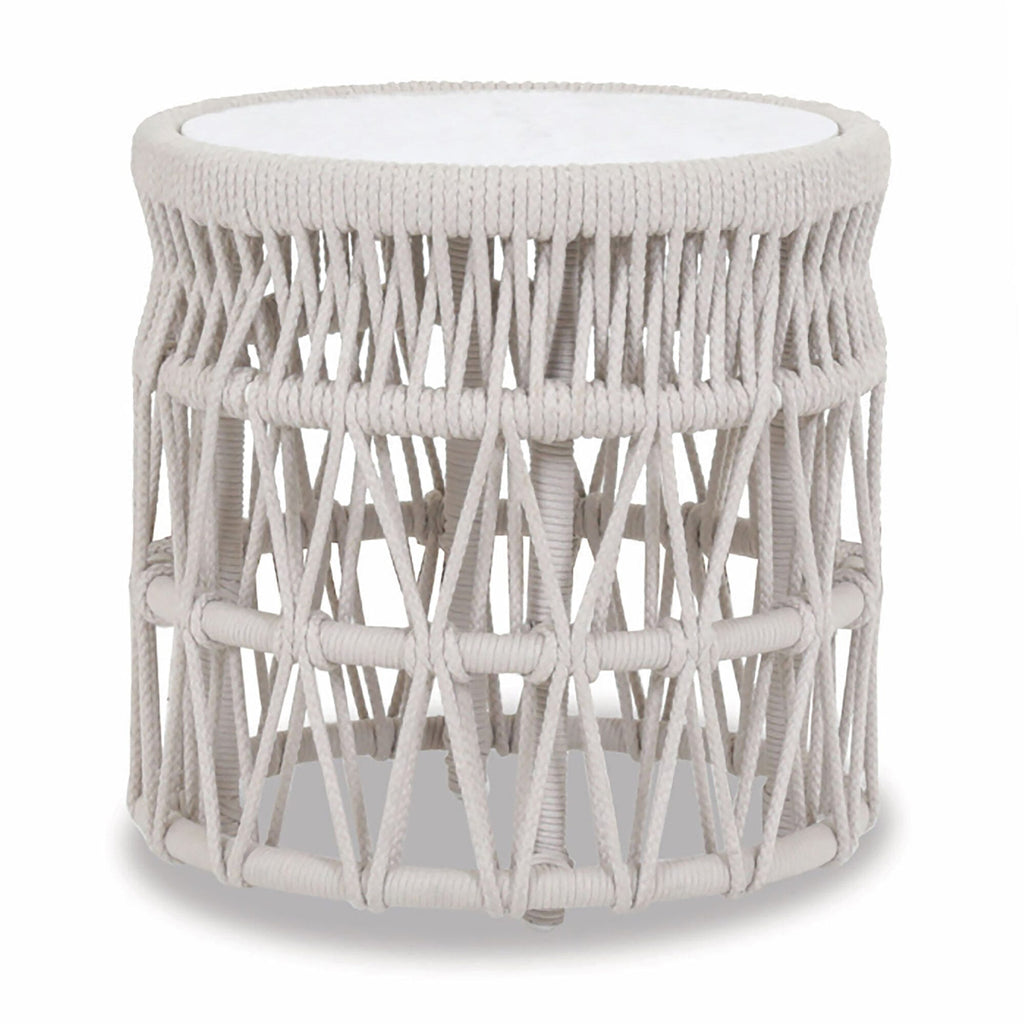 Dana End Table with Honed Carrara Marble Top