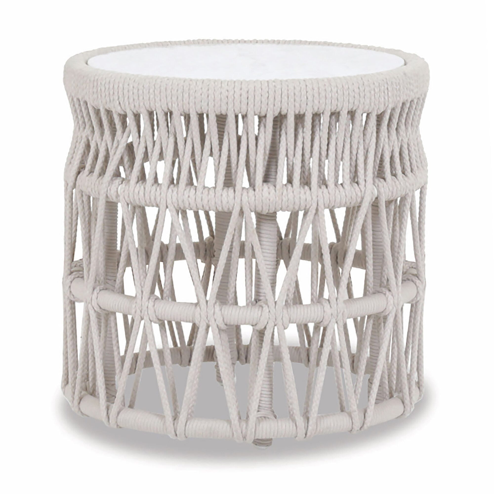 Dana End Table with Honed Carrara Marble Top