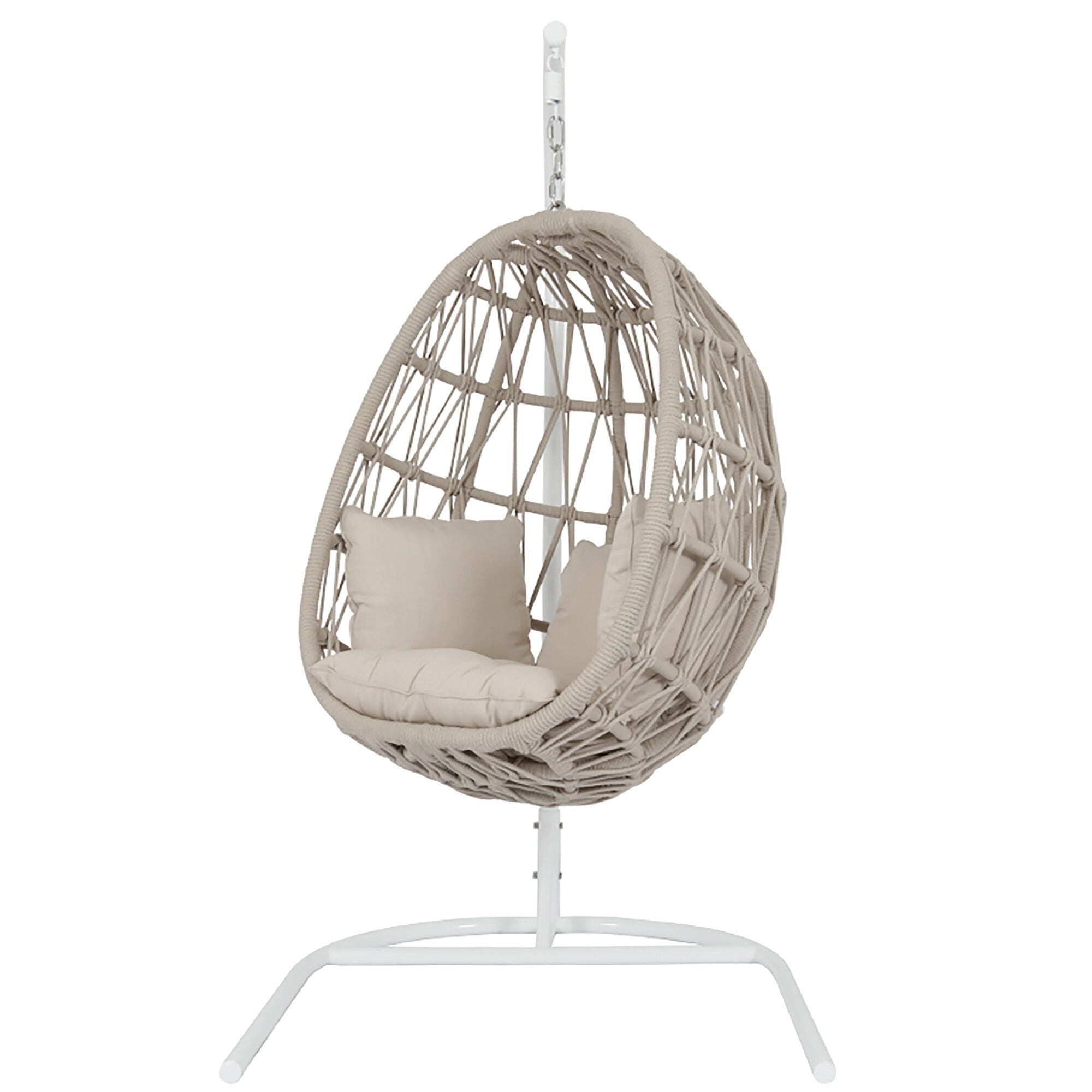 Dana Rope Hanging Club Chair in Linen Canvas