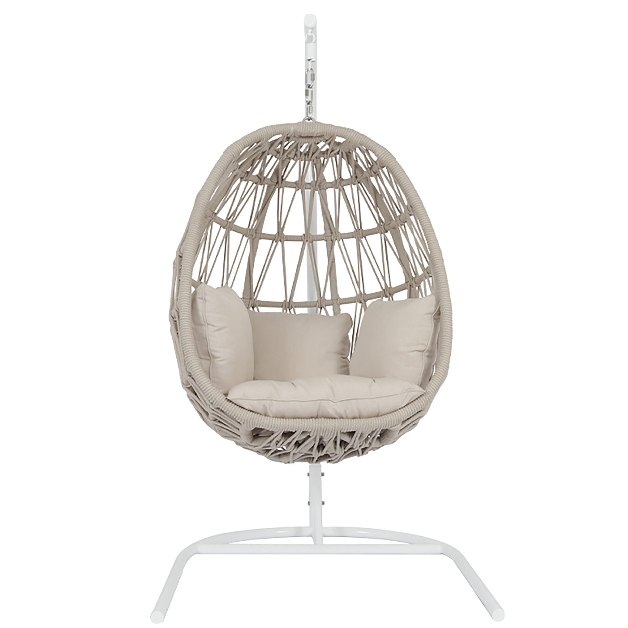 Dana Rope Hanging Club Chair in Linen Canvas