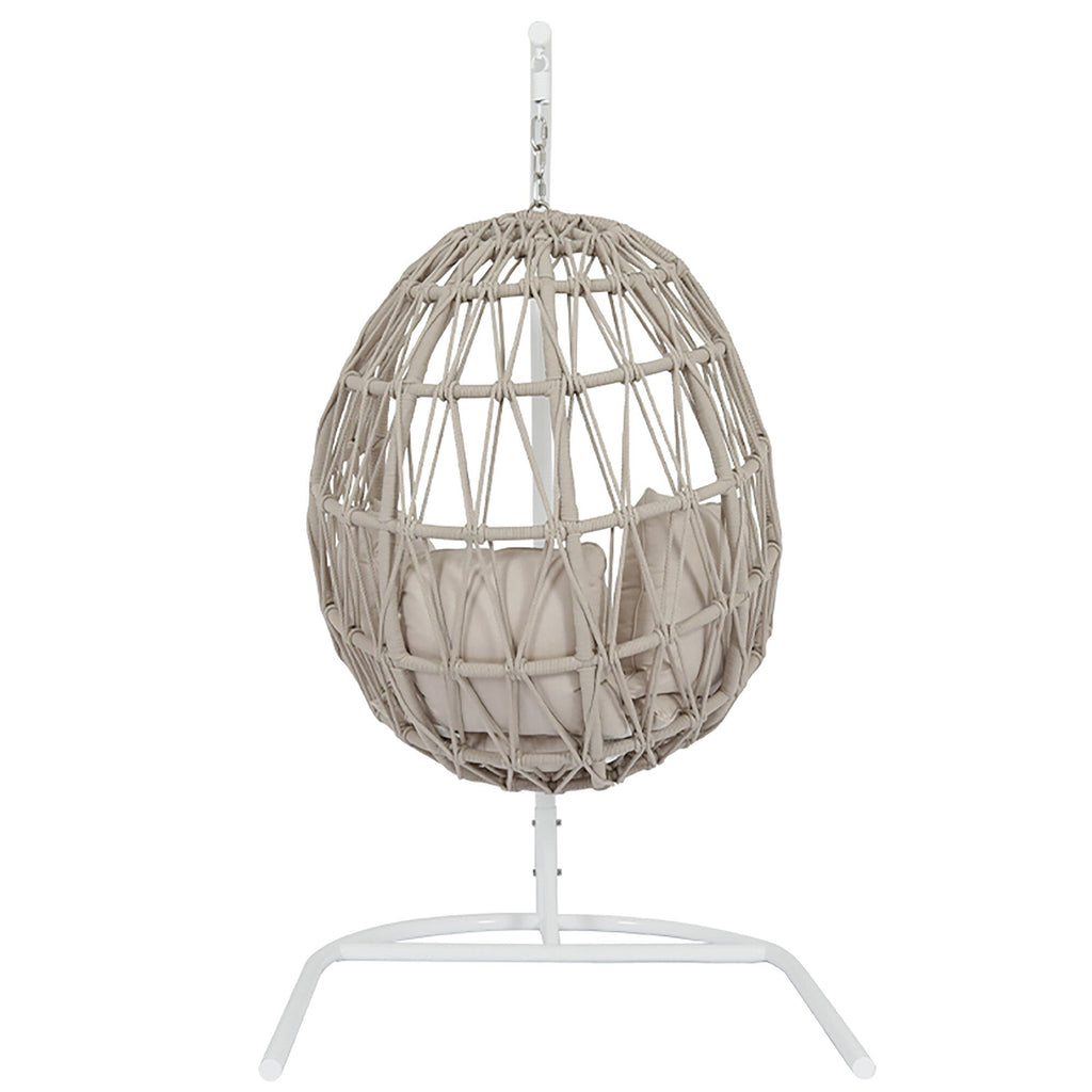 Dana Rope Hanging Club Chair in Linen Canvas