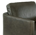 Owen Exposed Wood Leather Swivel Chair