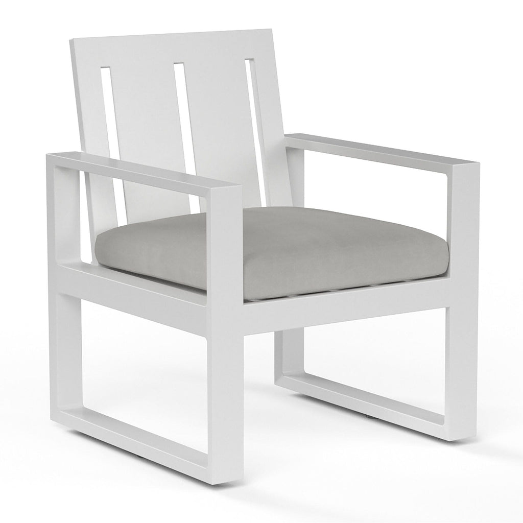 Newport Dining Chair in Cast Silver, No Welt